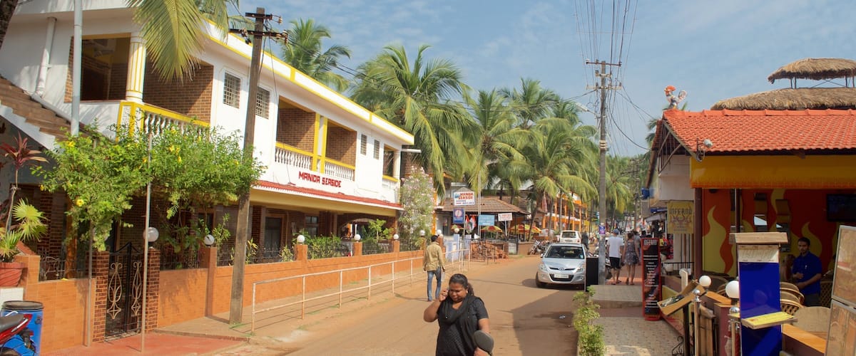 Candolim Beach - Fort Aguada showing street scenes and tropical scenes