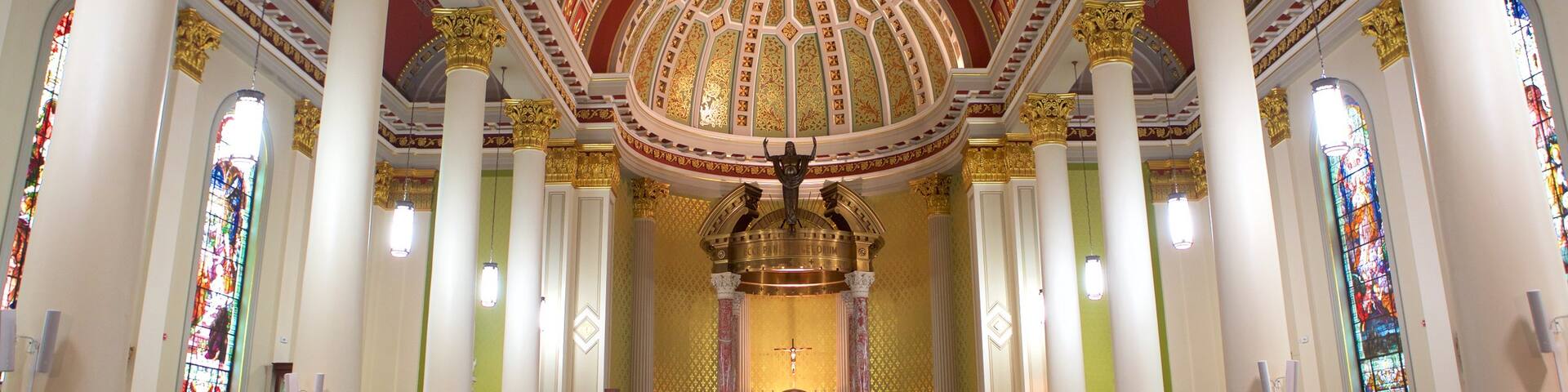 Cathedral of the Immaculate Conception which includes interior views, heritage architecture and a church or cathedral