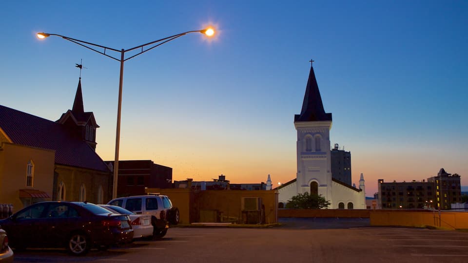 Huntsville which includes a sunset and a church or cathedral