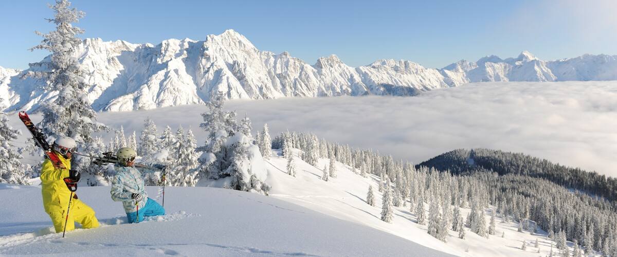 Saalbach-Hinterglemm Ski Resort showing hiking or walking, snow and snow skiing