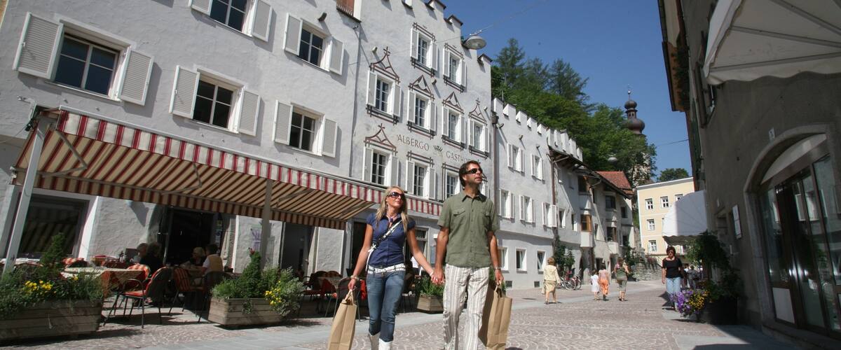 Kronplatz Ski Area which includes shopping and street scenes as well as a couple