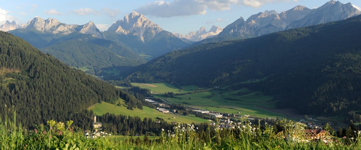 Kronplatz Ski Area featuring mountains and forest scenes