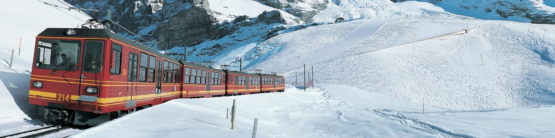 Eiger which includes snow and railway items