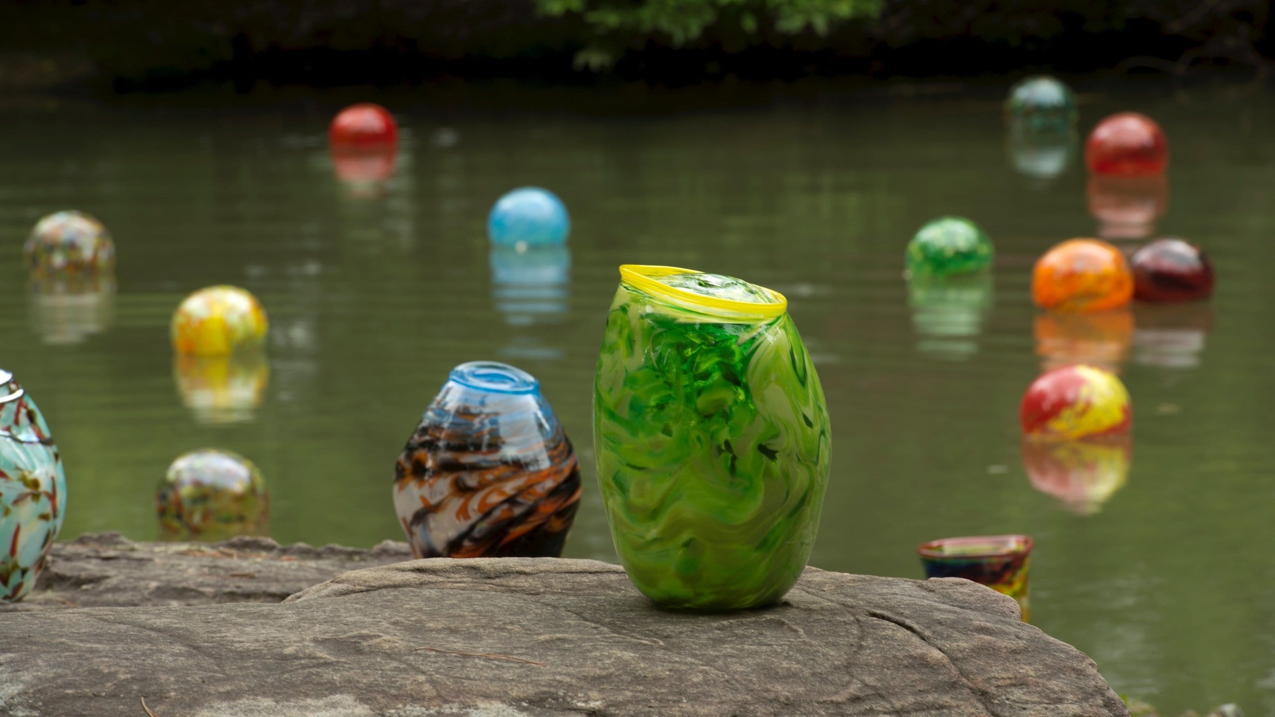 Hot Springs which includes a pond and outdoor art