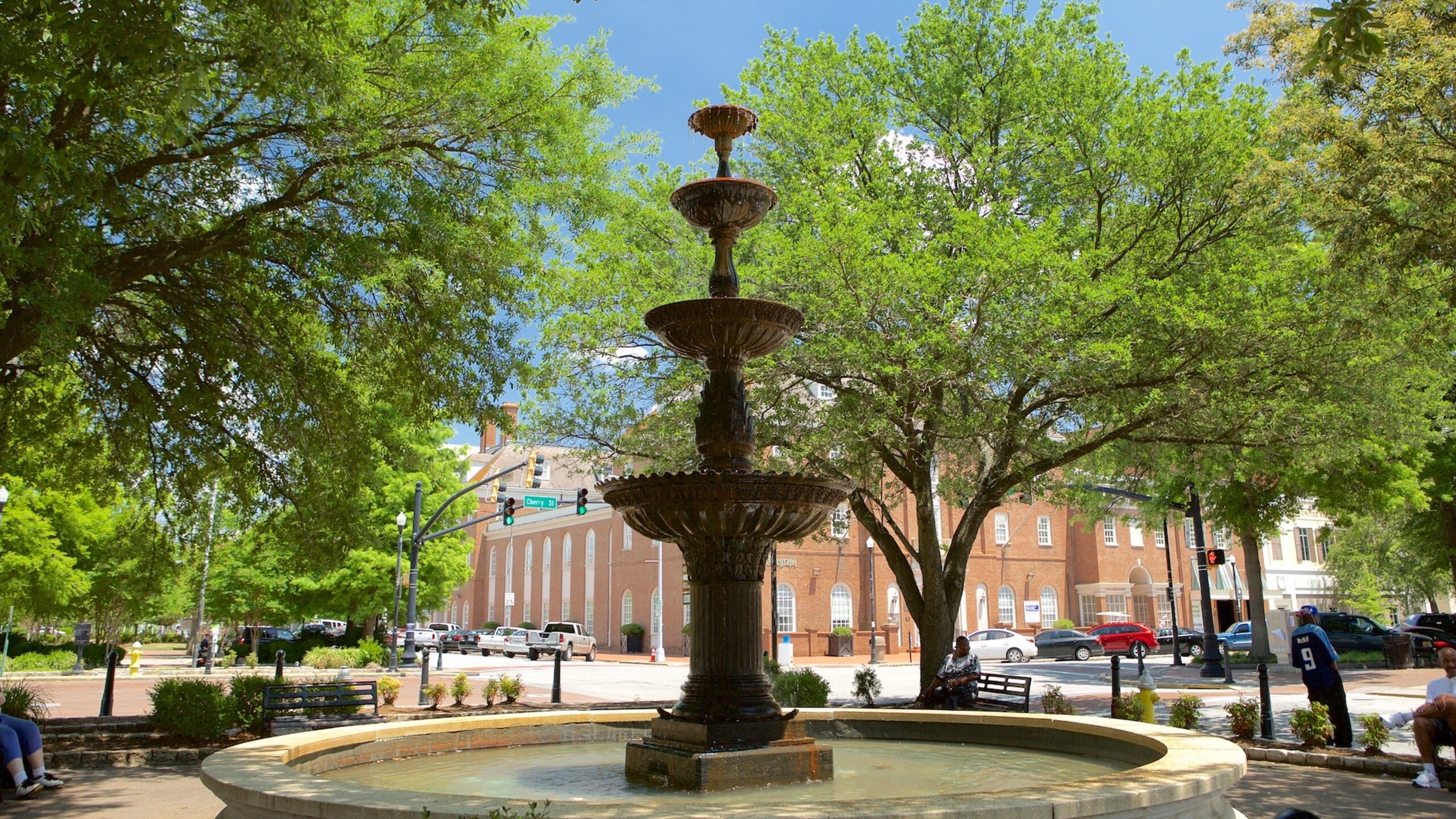 Macon featuring a fountain