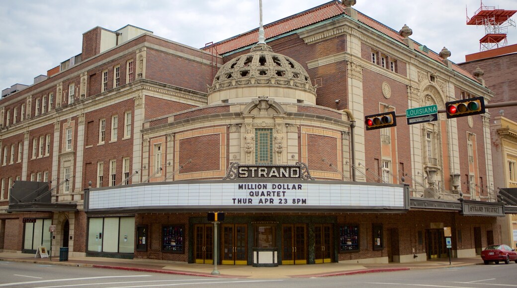 Strand Theatre som inkluderar teaterscener och historisk arkitektur