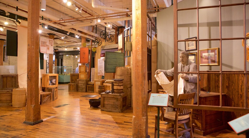 The Augusta Canal Interpretive Center at Enterprise Mill featuring interior views