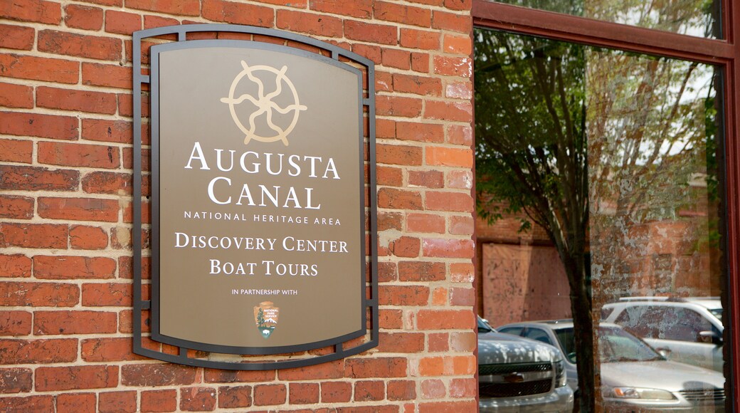 The Augusta Canal Interpretive Center at Enterprise Mill featuring signage