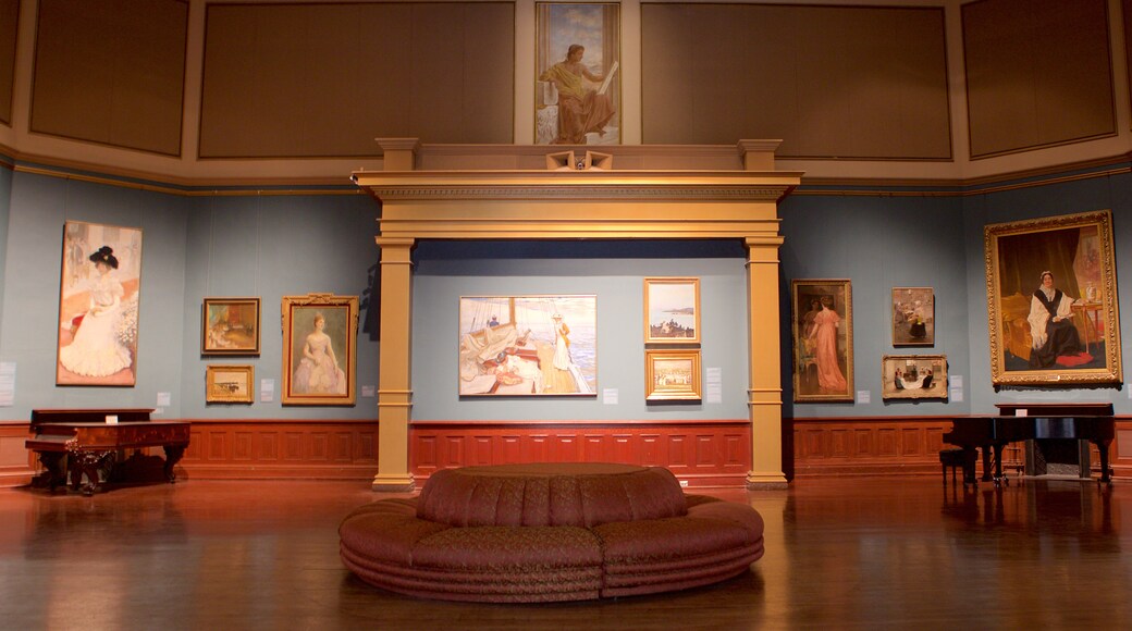 Telfair Square featuring interior views and art