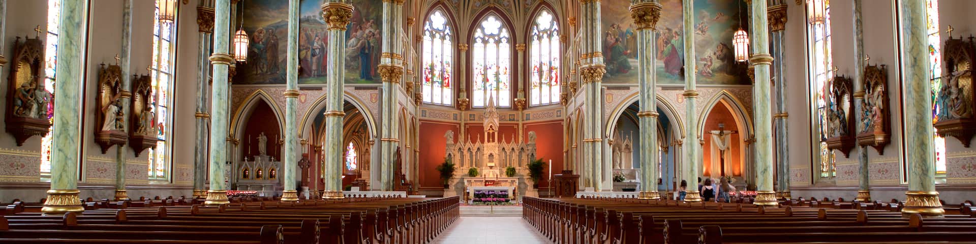 Lafayette Square featuring a church or cathedral, interior views and religious aspects