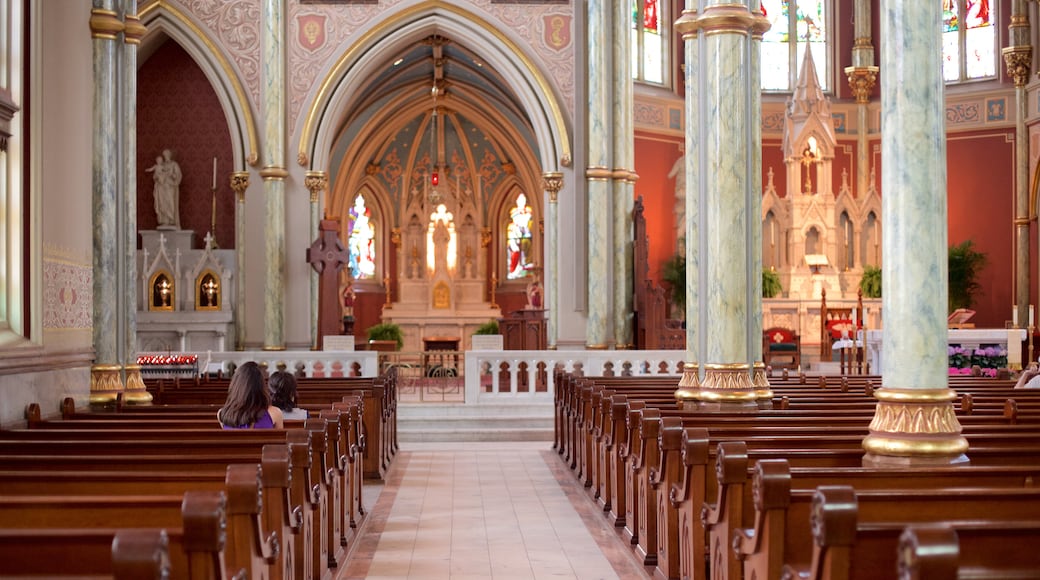 Lafayette Square featuring a church or cathedral, religious aspects and interior views