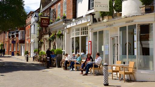 Hampshire which includes outdoor eating and street scenes as well as a small group of people