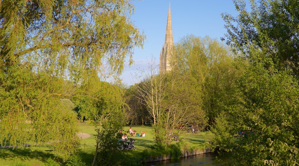 Salisbury Cathedral som inkluderer park