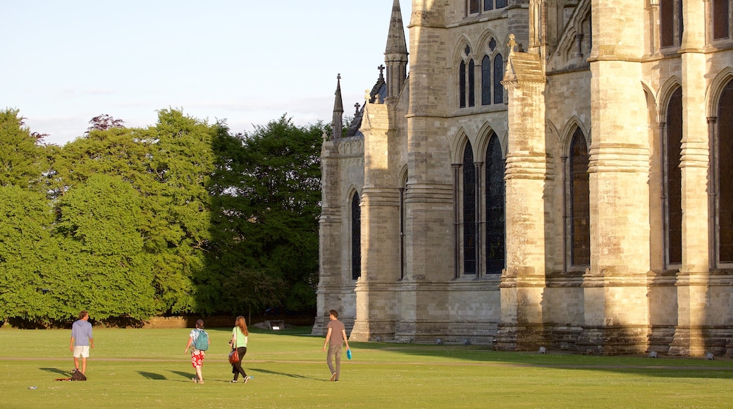 Salisbury Cathedral as well as a family