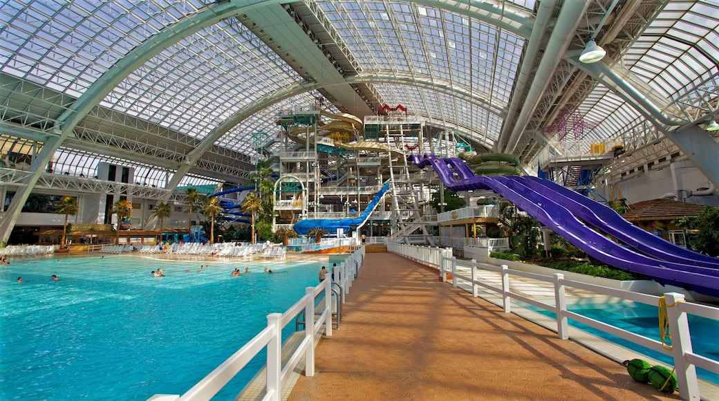 West Edmonton Mall showing a water park and interior views