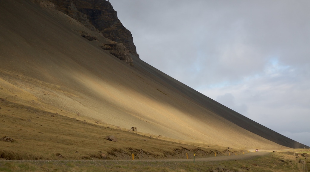 Höfn mostrando montañas, vistas generales de la costa y escenas tranquilas