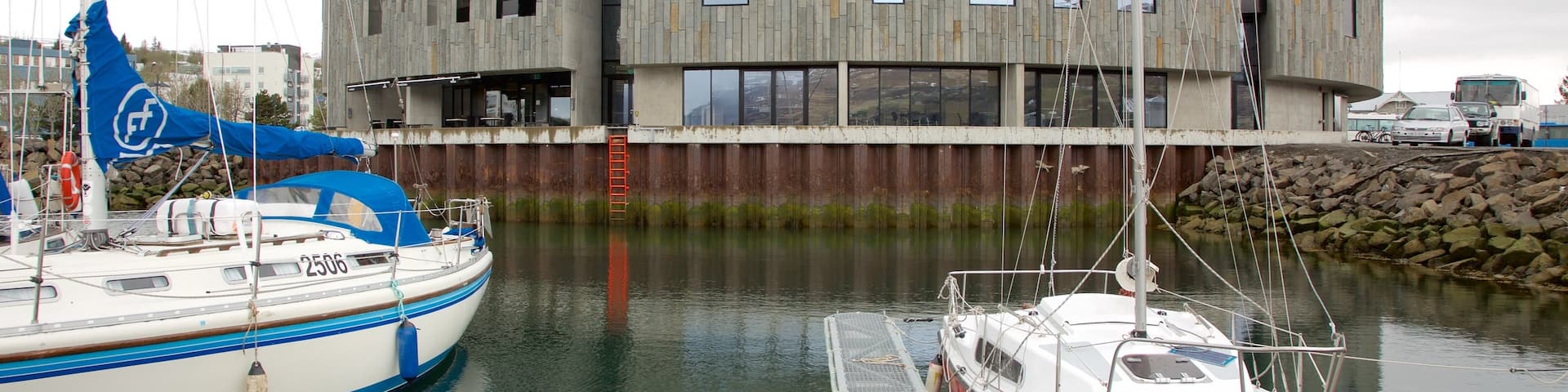 Akureyri featuring sailing and a bay or harbor