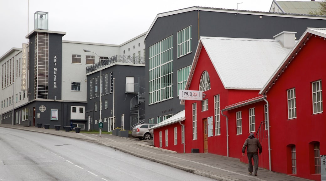 Akureyri featuring street scenes