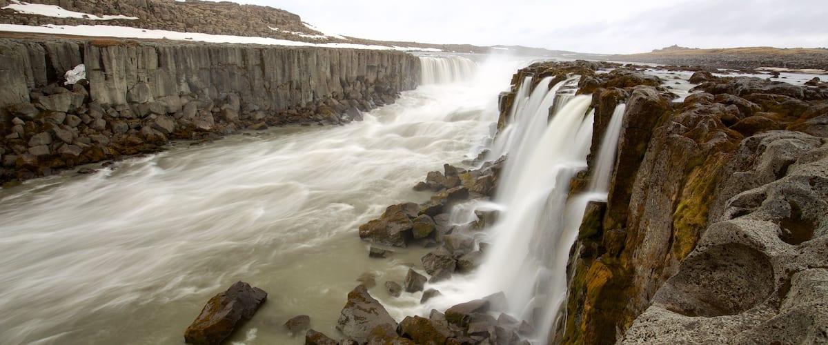 Skinnastadur featuring a waterfall, a gorge or canyon and a river or creek