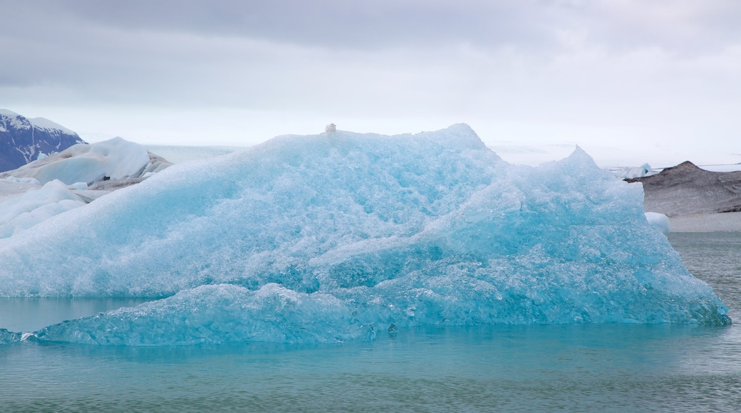 Jökulsárlón Lagune som viser sne