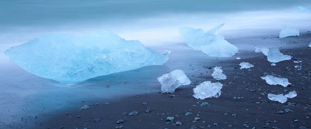 Jokulsarlon Lagoon which includes snow