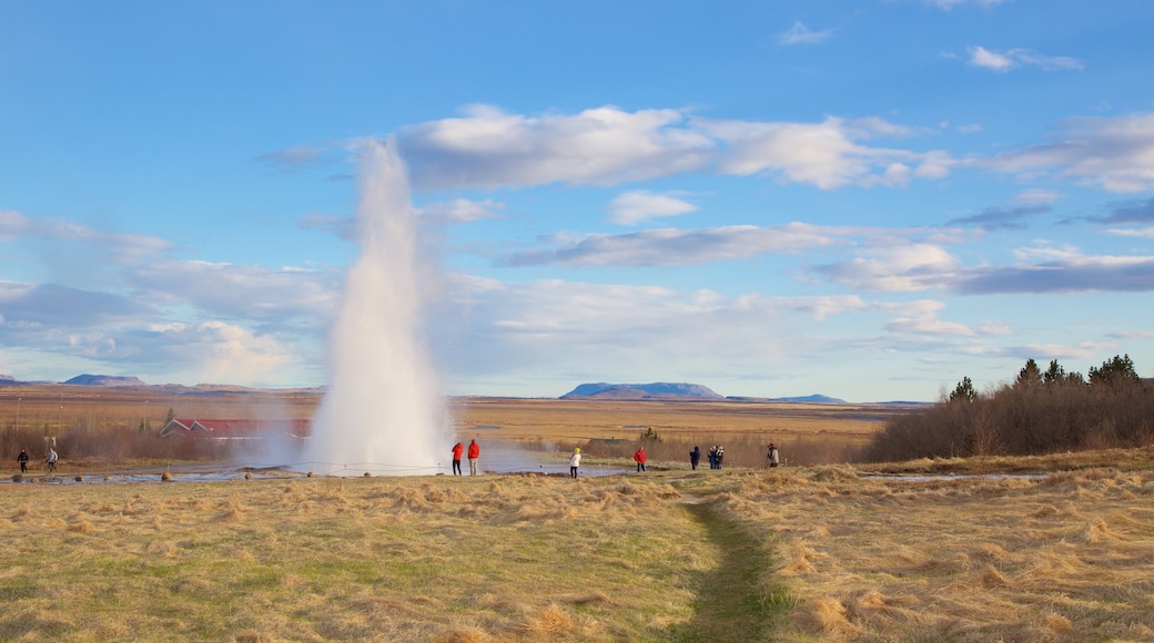 Geysir heta källor som visar en het källa