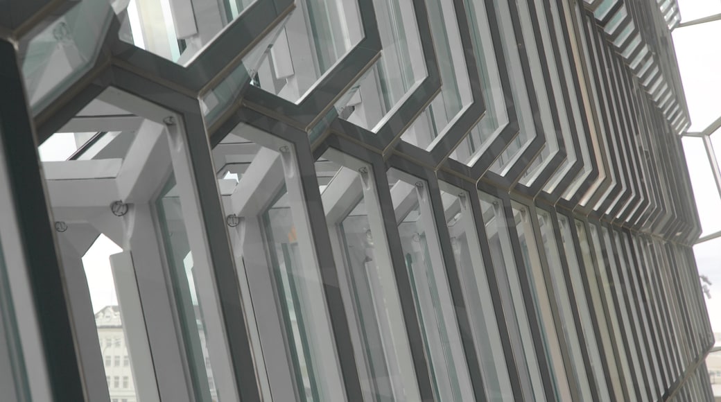 Harpa showing modern architecture and interior views