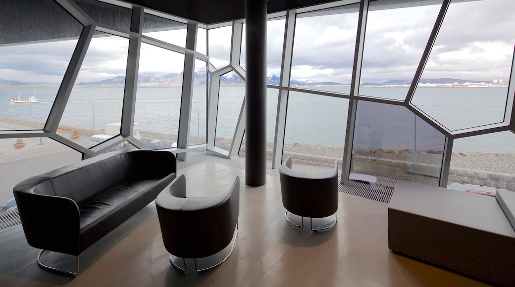 Harpa showing modern architecture and interior views