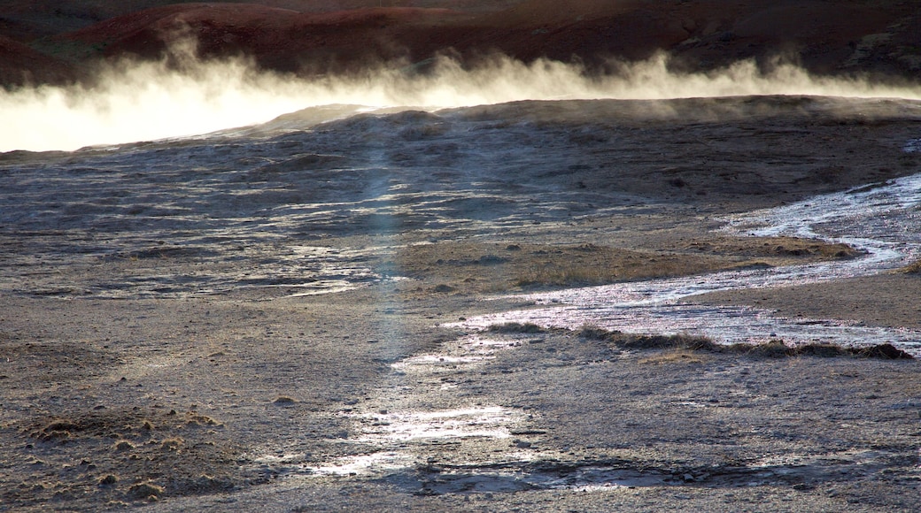 Suối nước nóng Geysir trong đó bao gồm sương mù