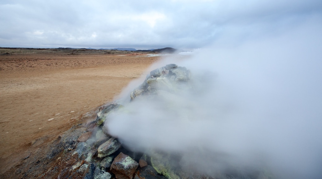 Namafjall featuring mist or fog