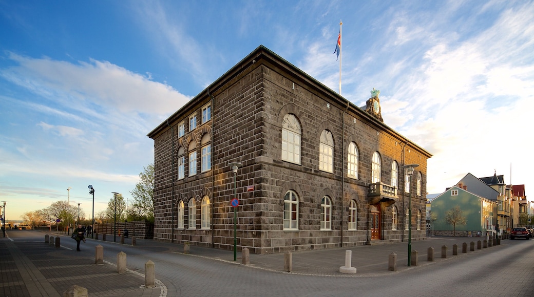 Reykjavik inclusief straten, historische architectuur en een huis