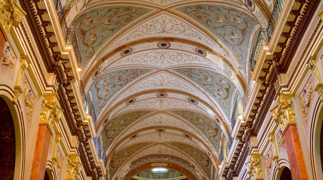 Catedral de Salta mostrando patrimonio de arquitectura, vistas interiores y elementos religiosos