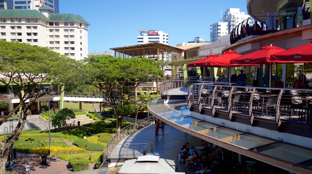 Ayala Center which includes modern architecture and a park