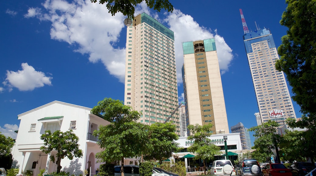 Mandaluyong which includes a city and a skyscraper