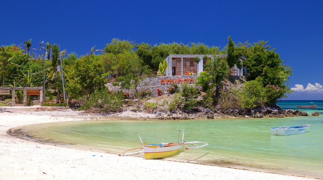 Logon showing a beach and general coastal views