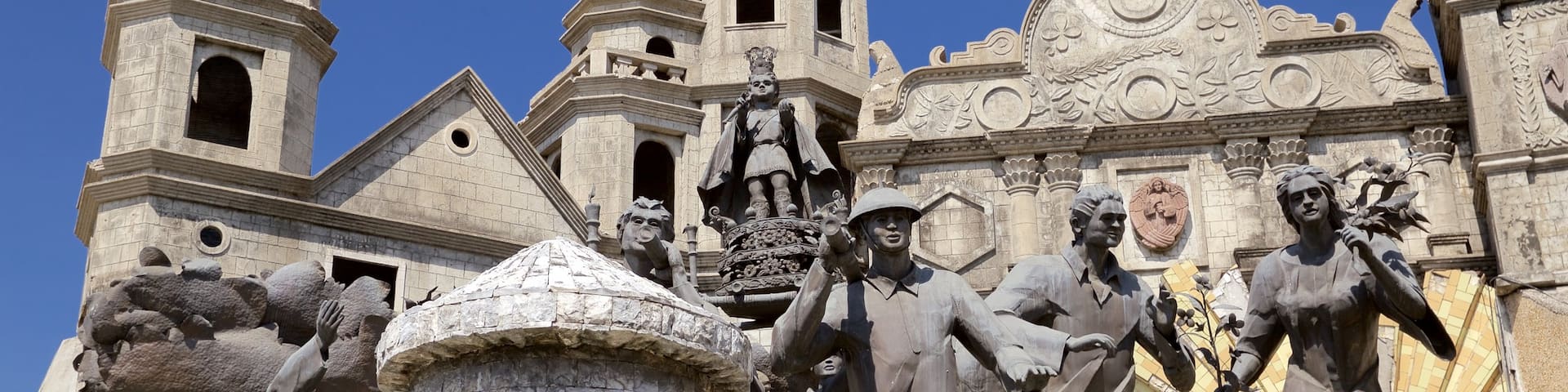 Heritage of Cebu Monument showing heritage architecture, religious elements and a church or cathedral