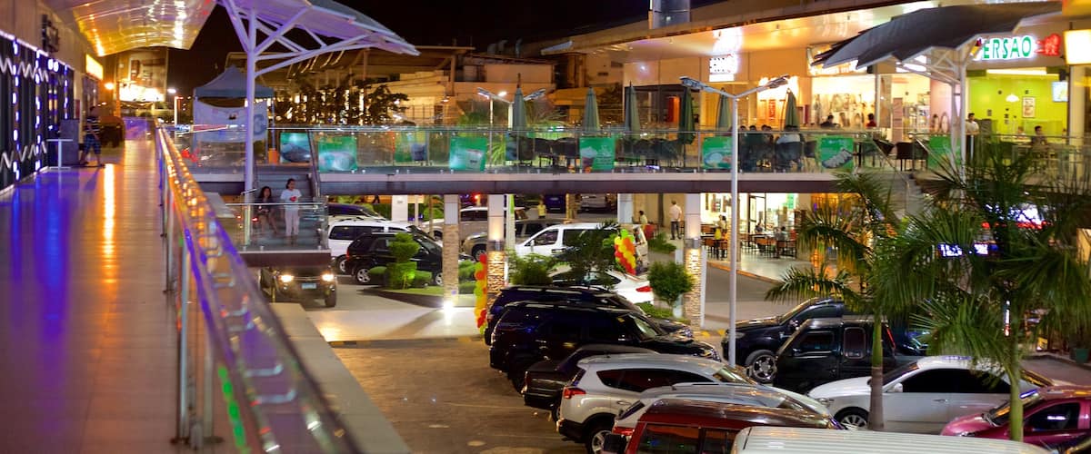 Cebu Island which includes a city and night scenes