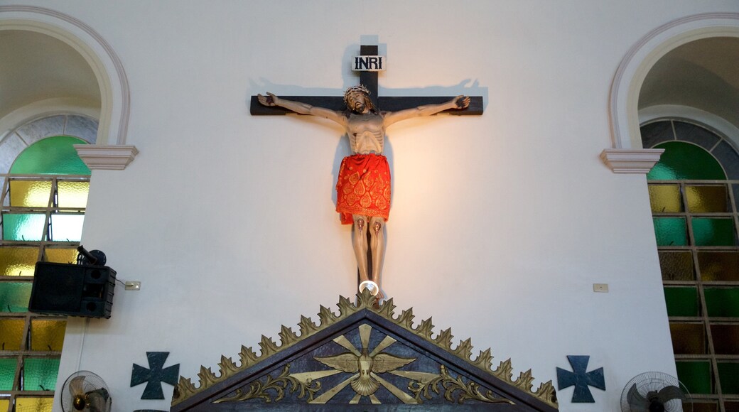 Cebu Island showing a church or cathedral, interior views and religious elements