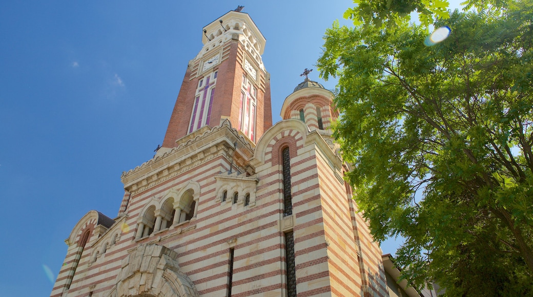 Ploiesti som inkluderar religiösa aspekter, en kyrka eller katedral och historisk arkitektur