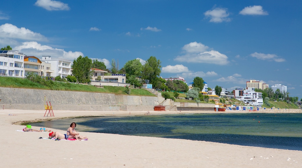 Eforie som viser en kystby og en strand