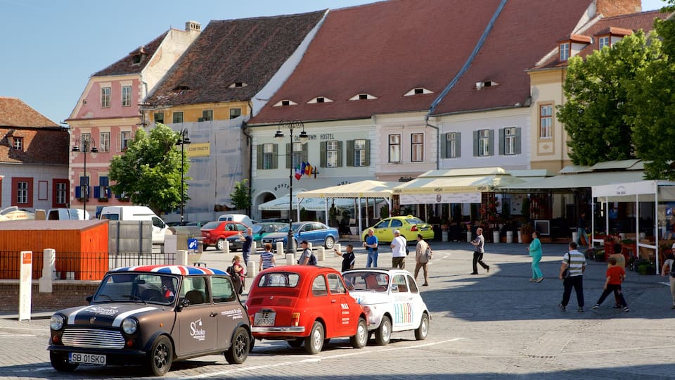 Sibiu showing street scenes