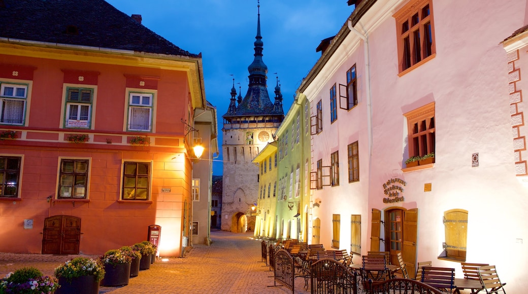 Clock Tower showing heritage architecture and night scenes