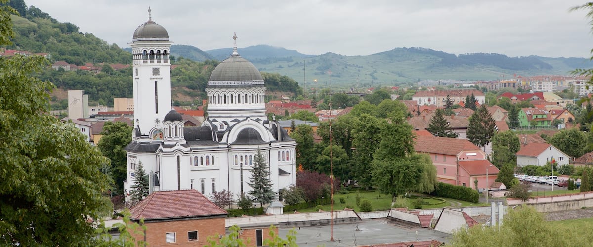 Sighisoara ofreciendo patrimonio de arquitectura