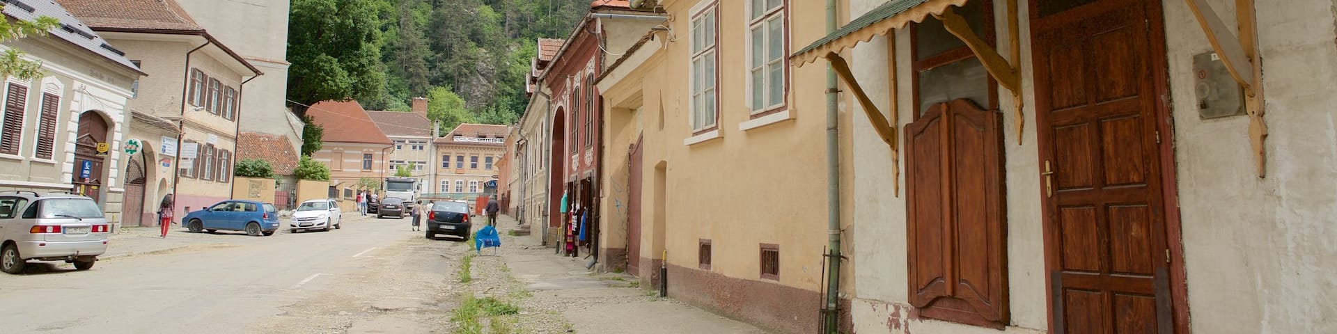 Rasnov which includes street scenes