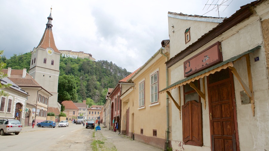 Rasnov showing street scenes