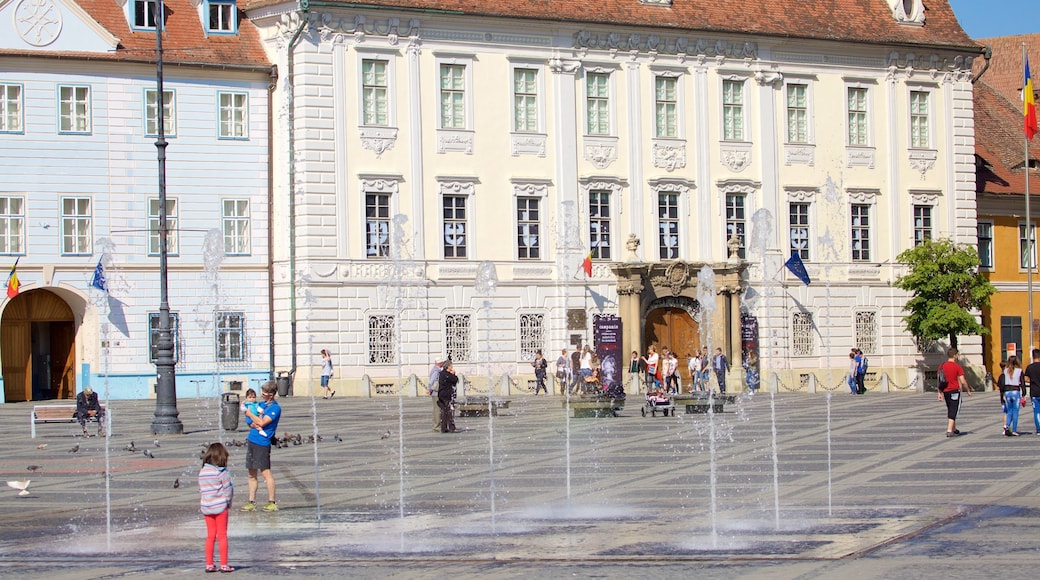 Piata Mare showing a square or plaza and a fountain