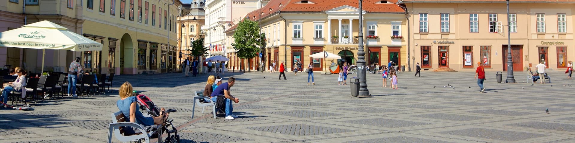 Piata Mare showing a square or plaza