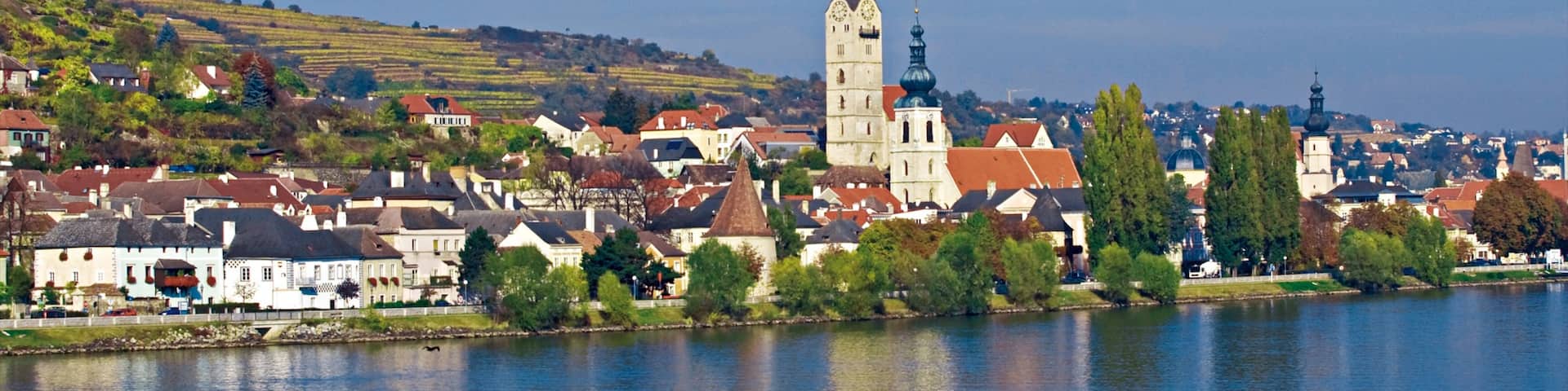Krems an der Donau featuring a small town or village and a river or creek