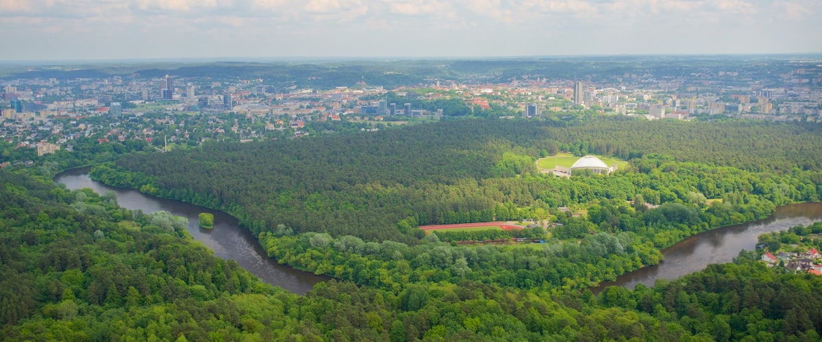 Vilnius TV Tower which includes landscape views