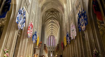 Sainte-Croix Cathedral featuring interior views, a church or cathedral and heritage architecture